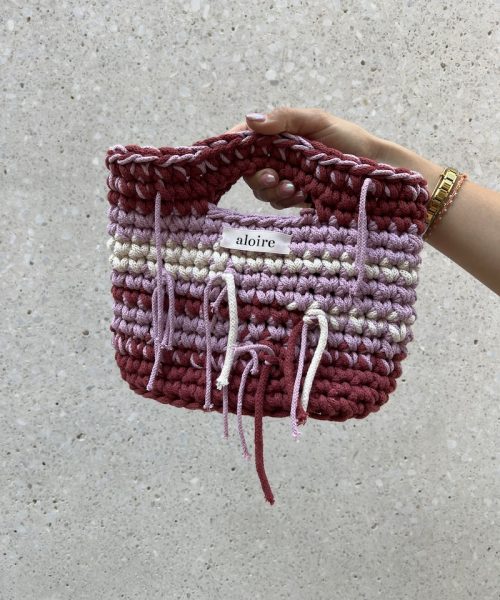 Tasche in Rot, Rosa, Weiß